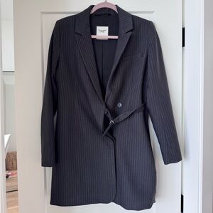Abercrombie & Fitch Charcoal Pinstripe Blazer Dress